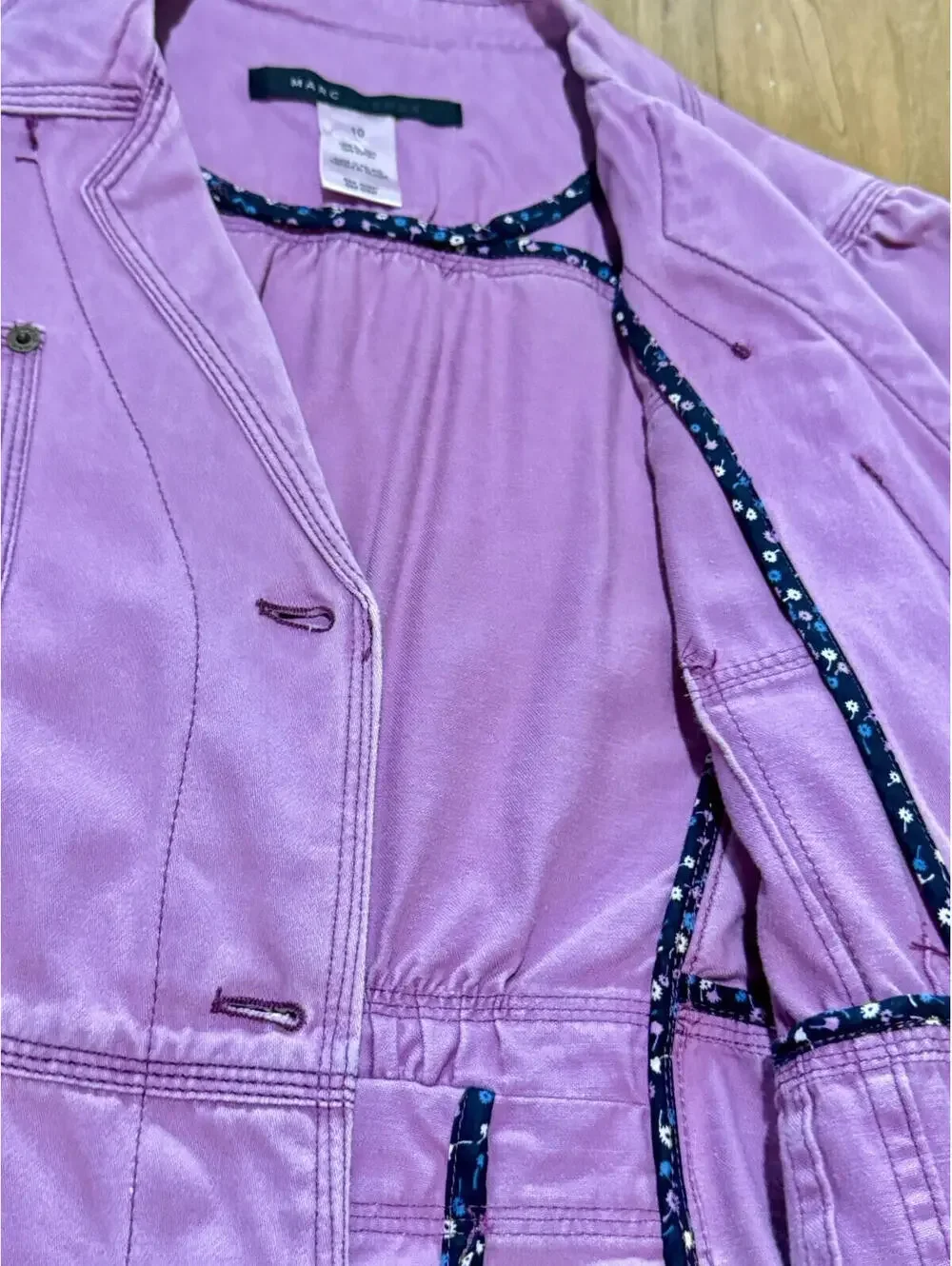 Marc‎ Jacobs Lilac Purple Cotton Utility Jacket Blazer Womens Size 10 Utility